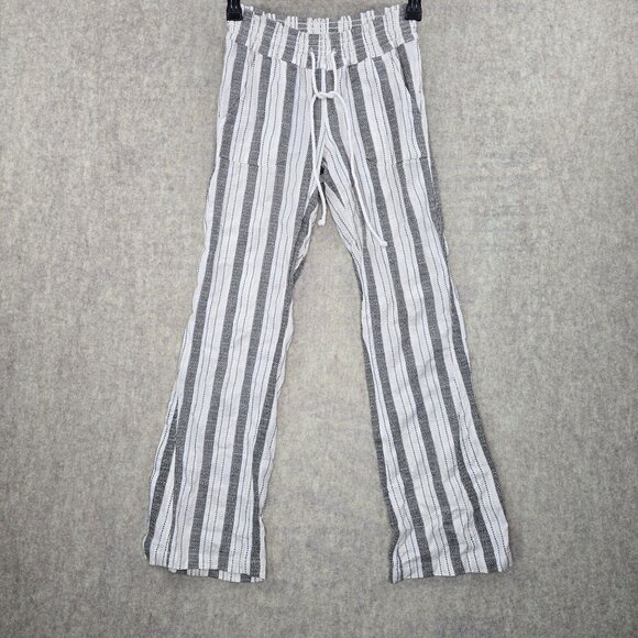 Roxy Striped Drawstring Wide-Leg Pants S/P - Picture 1 of 7